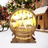 Christmas Wooden Decorations with LED Cabinets Ornaments Bathroom Home Tabletops