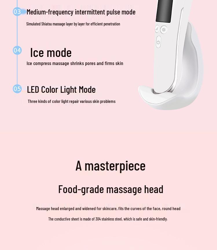 Home Microcurrent Ultrasonic Photon Facial Device with Hot & Cold Therapy