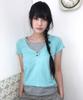 HUG YOUR SKIN Layered Henley Neck Top (Mint)