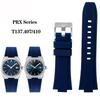 Gummi-Uhrenarmband für Tissot PRX Serie Super Player T137.410 Armband Sport Wasserdicht Silikon Weiches Armband Schwarz Blau 24x12mm