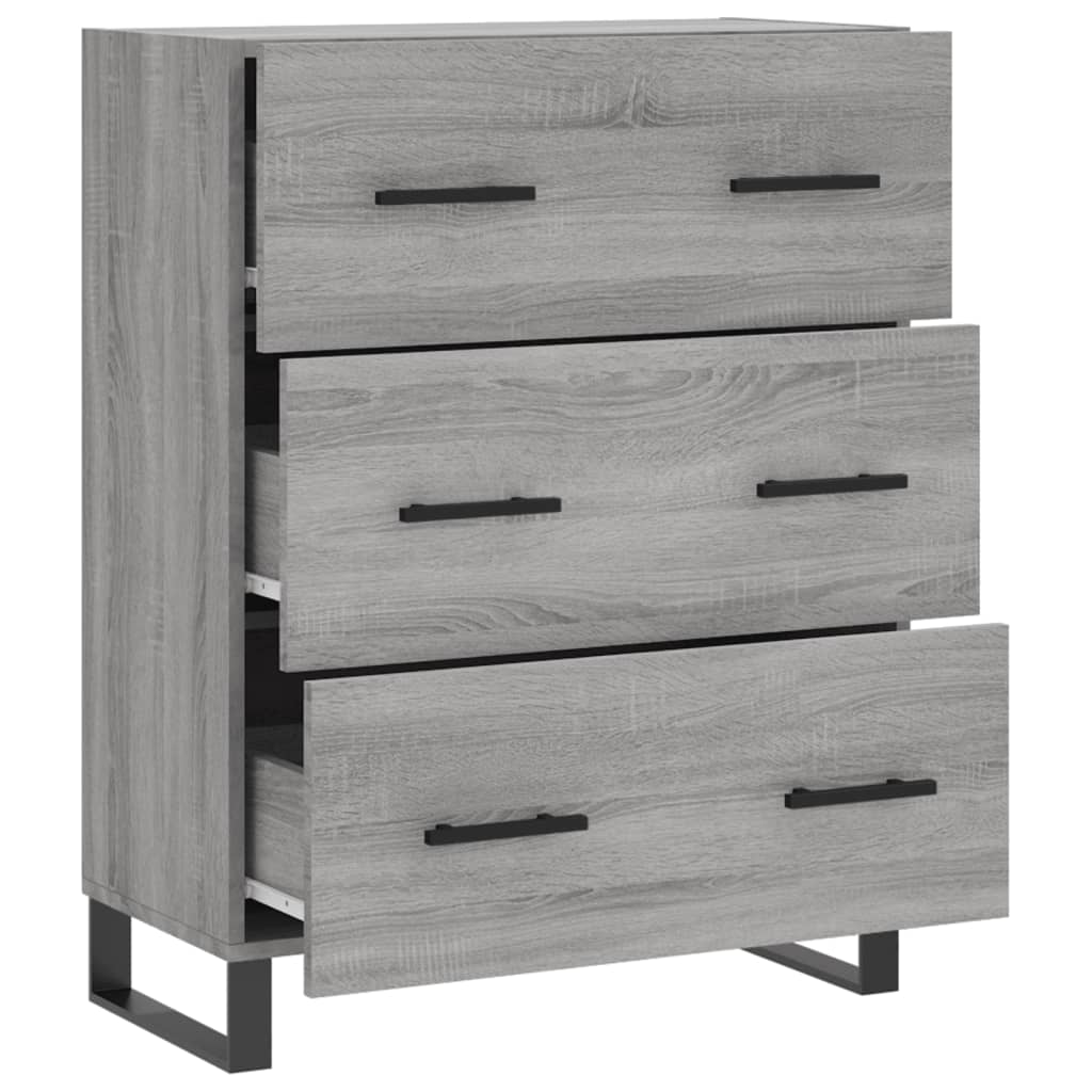 Vidaxl Cabinet, Sonoma Grey Oak, 69.5X34X90Cm, Wood-Based Material