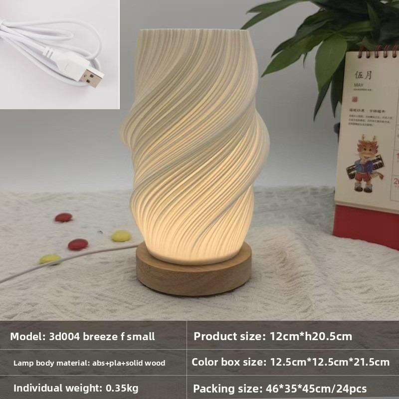 Nordic Study Bedroom Bedside Table Lamp Simple Pleated Rotating Decorative Night Light Luxury Home Creative Ornaments Gift Ideas