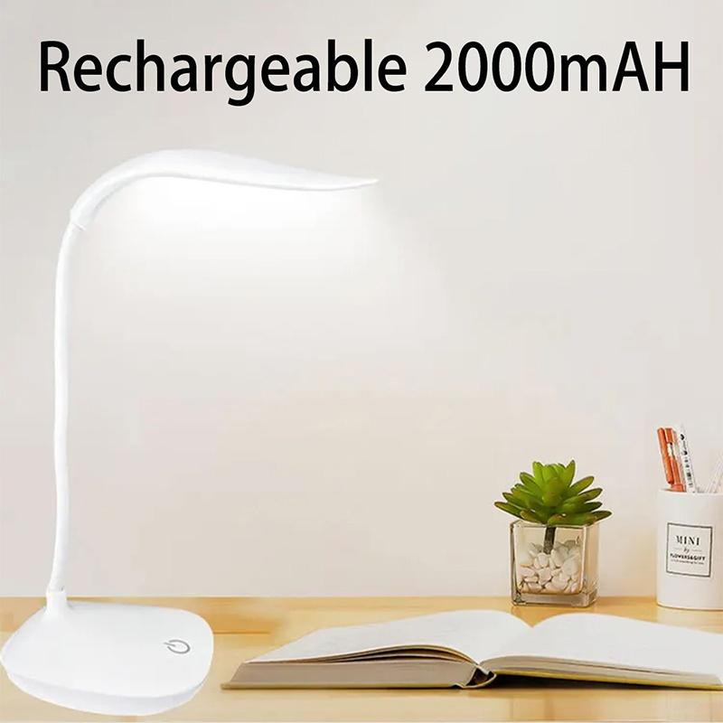 Portable USB Rechargeable Desk Lamp Touch 3 Modes Dimming Table Lamp Eye Protection For Office Bedroom Bedside Reading LED Light