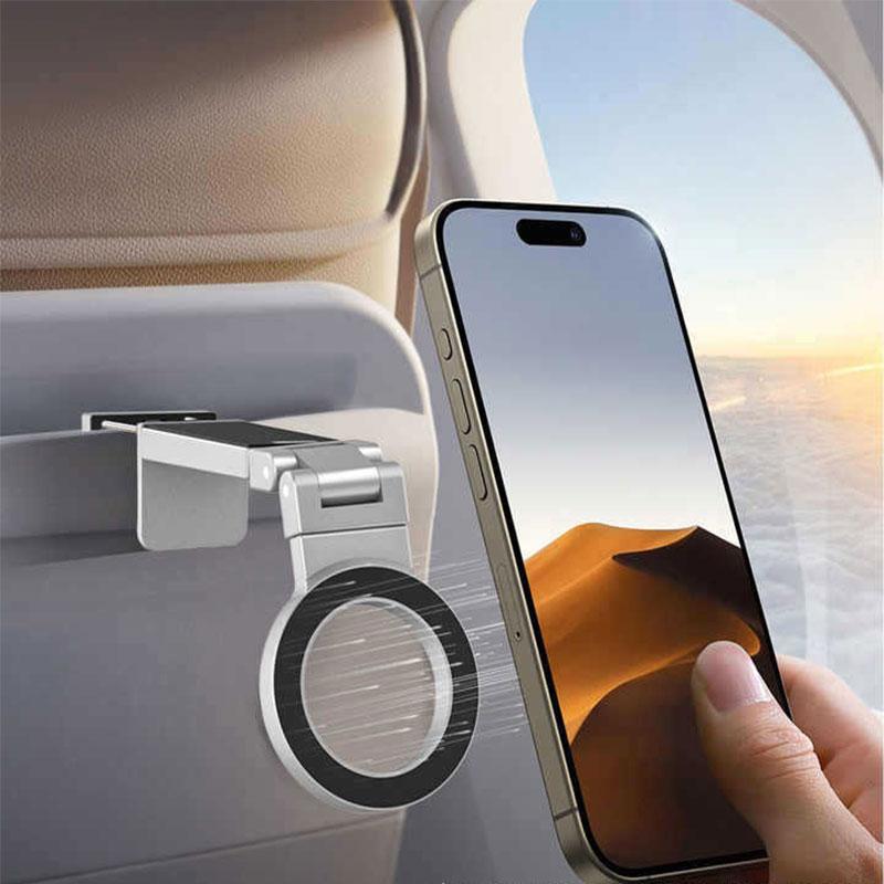 Magnetic Airplane Phone Holder Universal Travel Desk Cell Phone Mount Stand Foldable 360° Rotation Selfie Stick Phone Suppor