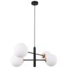 Vicenza Black And Gold Hanging Lamp 4-Flat White Lampshade E14