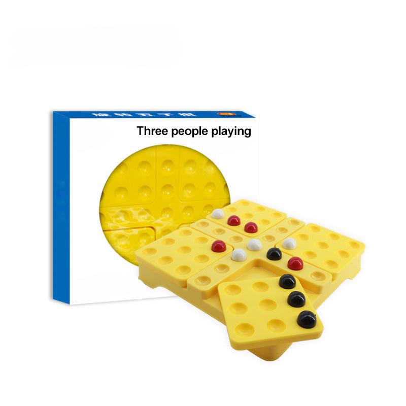 

Pentago Board Game Gomoku Magic Gomoku With Black And White Beads Parenting Puzzle Game Chess Gobang Qenueson 2-3 Person Players жёлтый