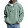 Herren Hellblauer Kapuzenpullover mit durchgehendem Reißverschluss, Mesh-Pullover mit Kängurutasche, Lässige Jacke mit Reißverschluss vorne