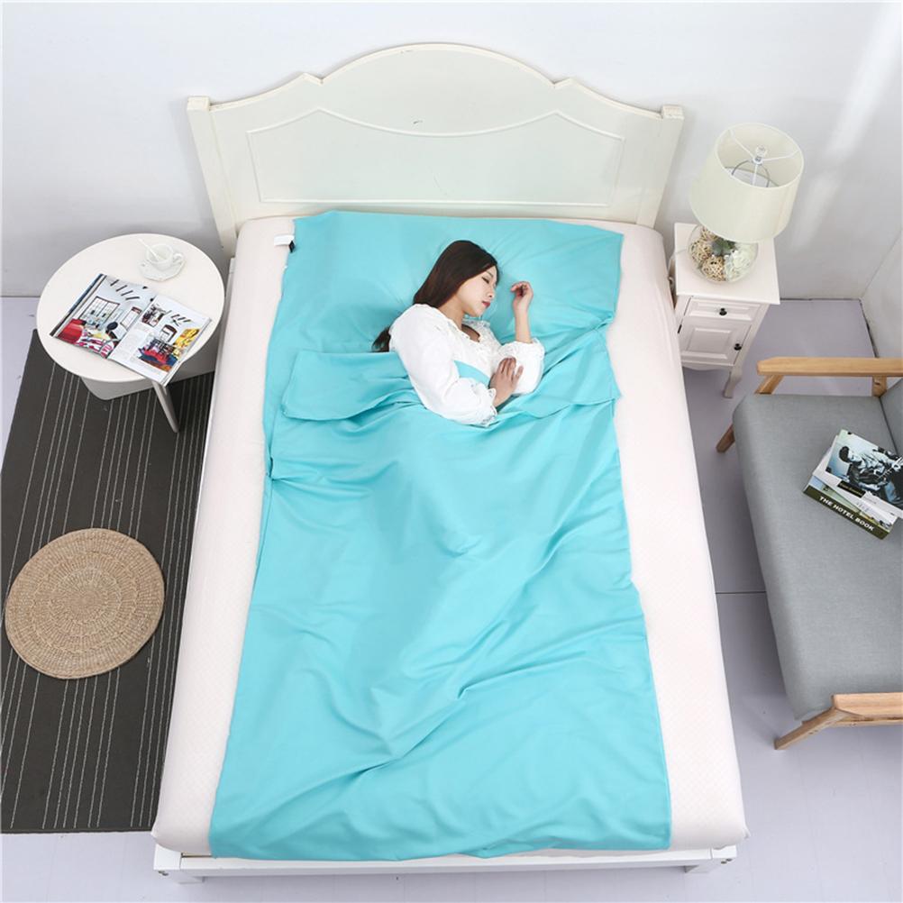 Portable Sleeping Sheet Polyester Fiber Sleeping Bag with Storage Bag for Travel Hotel