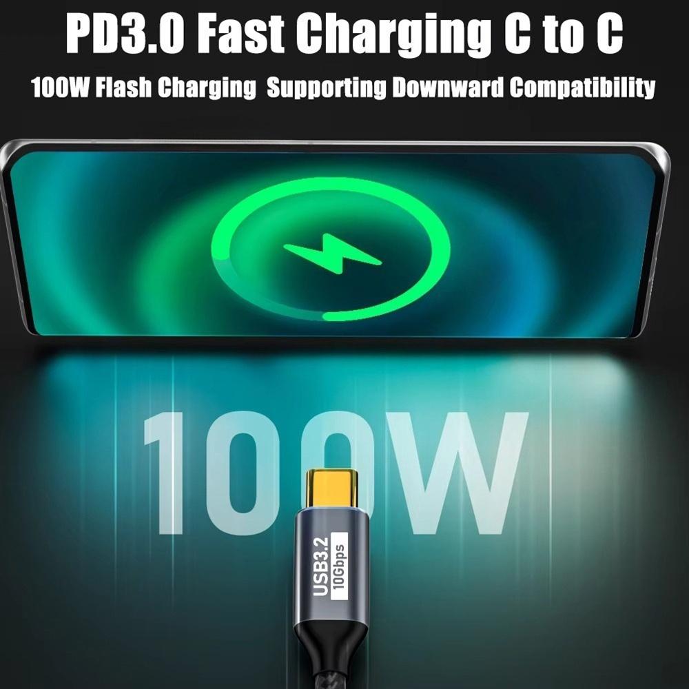 USB C 3.1 Gen 2 Extension Cable, 100W PD 5A Fast Charging Cord, 10Gbps High Speed Data & 4K@60Hz Video Screen Mirroring Wire