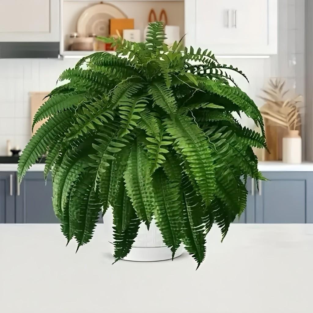 Artificial Boston Fern Foliage With Durable Silk Material For Event Decoration And Photography Props