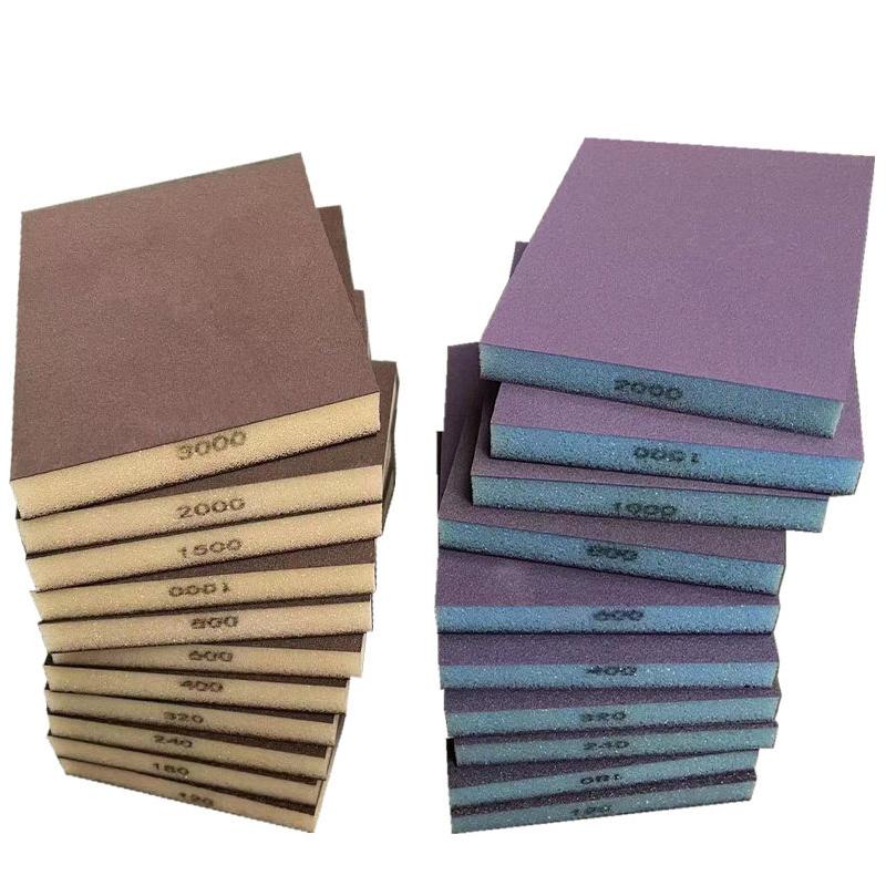 Polierschleifschwammblock 80-220 Körnung 96x120x11mm Schleifblock Nass Trocken Schleifschwamm Schleifpapierblöcke Grau/Blau
