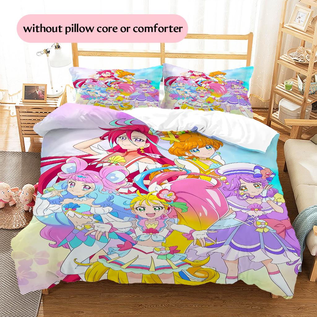 Pretty Cure Color Collage Duvet Cover & Pillowcases, Pretty Cure Fan Bedding, Perfect Gift.chl