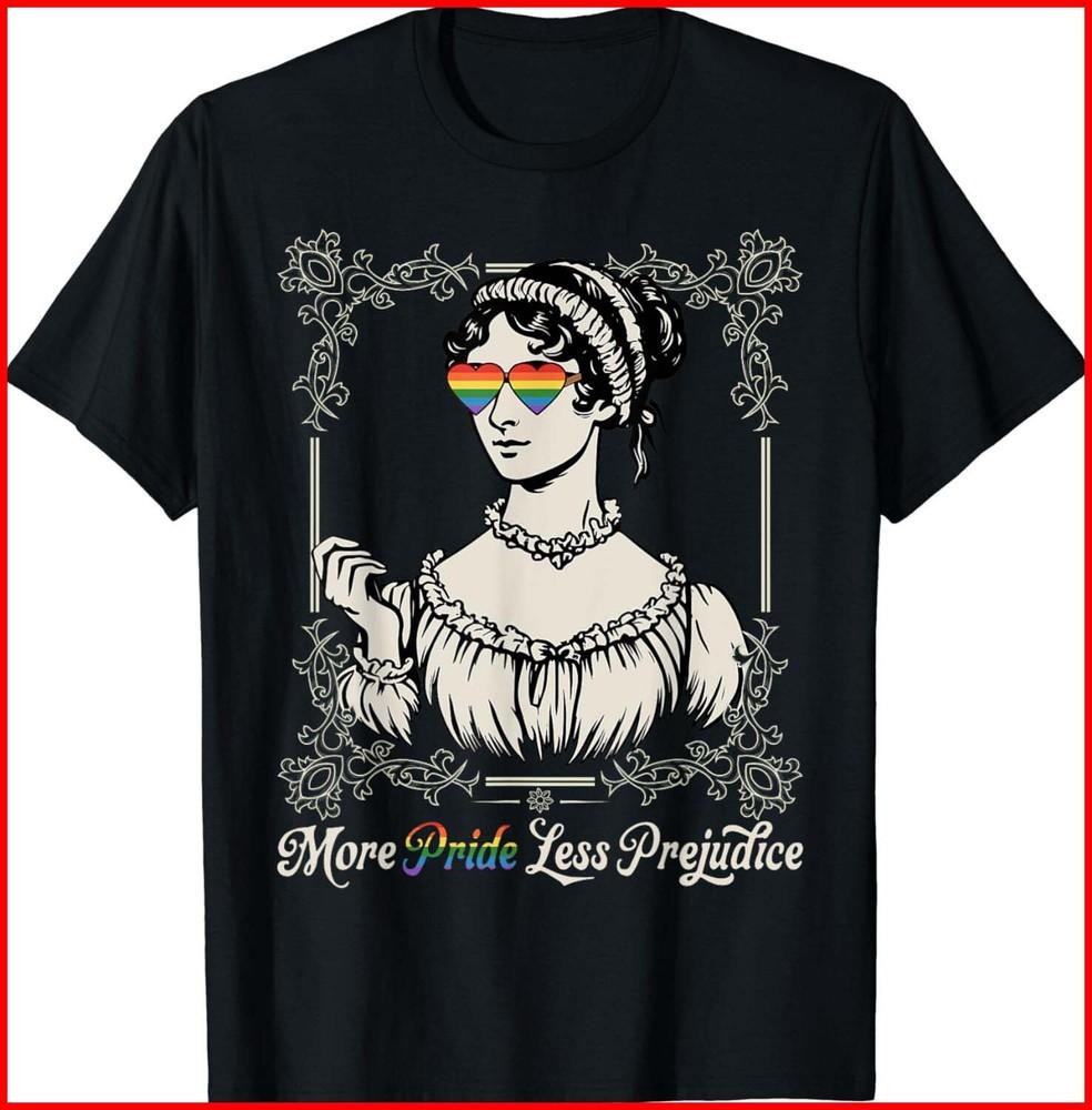 

More Pride Less Prejudice LGBT Rights Black Cotton T-Shirt Unisex T-Shirt XL