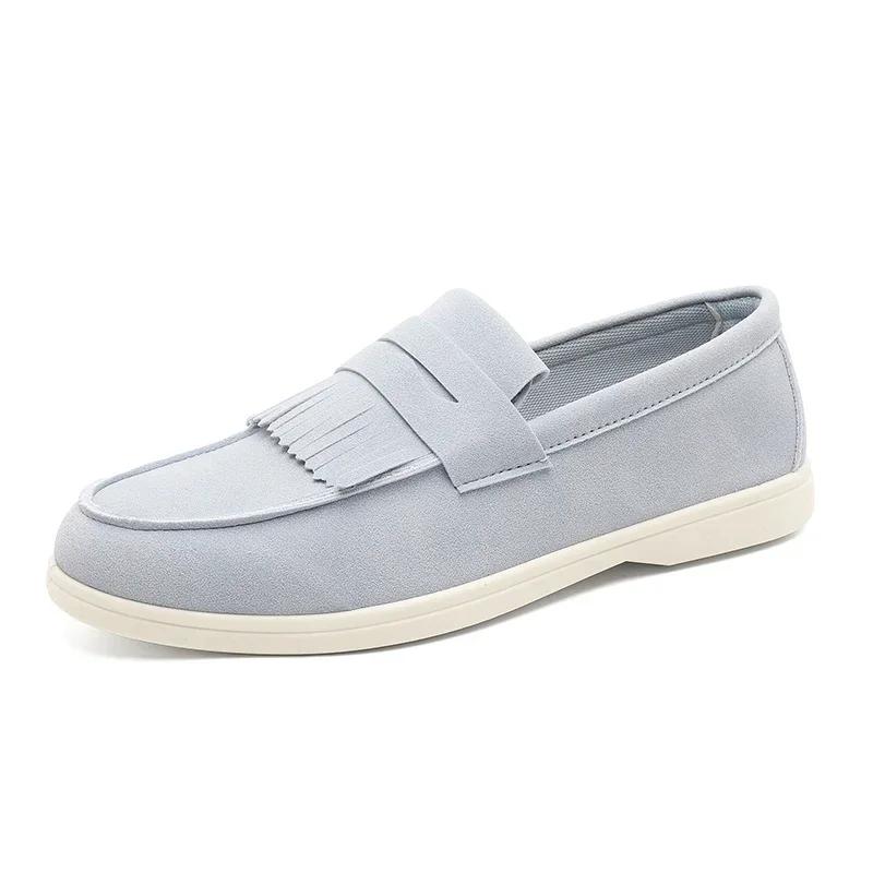 High Quality Business Dress Shoes Suede Leather Soft Sole Casual Men Shoes Designer Slip on Loafers Shoes for Men Zapatos Hombre