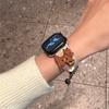 Śliczny pluszowy drewniany pand do Apple Watch Series 9 8 7 6 5 4 3 2se pasek do zegarka do IWatch Ultra 2 49mm 45 41mm 40 44mm bransoletka