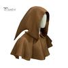 Halloween Cape Hood Middelalder Death Hat Ensfarget Retro mørk stil Cosplay kostyme Sceneshow Performance Sjal Cap