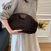 Borsa Estiva Traspirante Grande Pochette di Paglia Borsa a Mano Intrecciata da Donna Leggera Borsa a Mano con Manico Superiore per Vacanze al Mare Casual