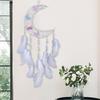 Cattura Sogni Intrecciati a Mano a Forma di Luna Decorazioni da Parete Fiore di Cristallo Farfalla Appendi da Parete Piumati Decorazioni per Camera da Letto