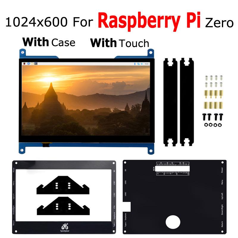 Raspberry Pi Zero 7-inch Touch Tablet with RJ45, USB Hub, and Speaker