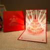 Musical and Light 3D Popup Greeting Card Luxurious Foil Stamping Cards  Birthday Party Supplies