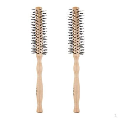 Wooden Round Hair Wavy Curling Detangling Comb Hairbrush 2pcs