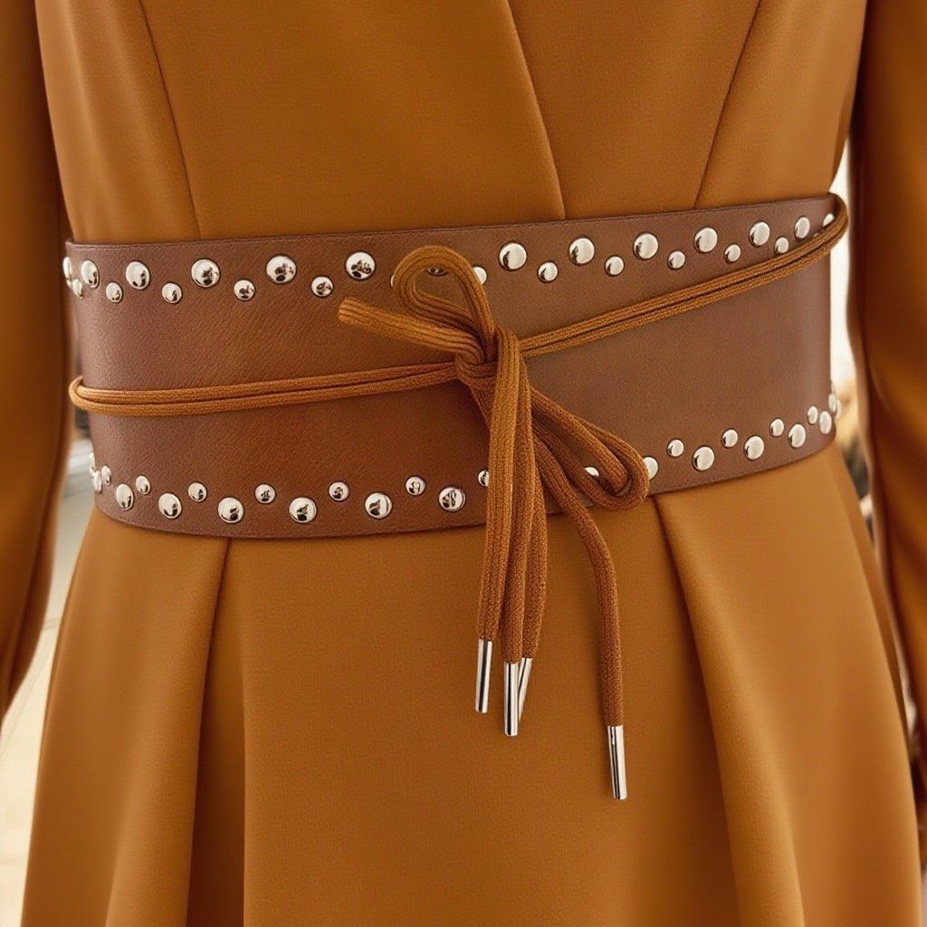 Amber Lustrous Waist Belt, Cinching Waist, Rope Tie, Coat Skirt, Popular Color Amber Waist Decoration