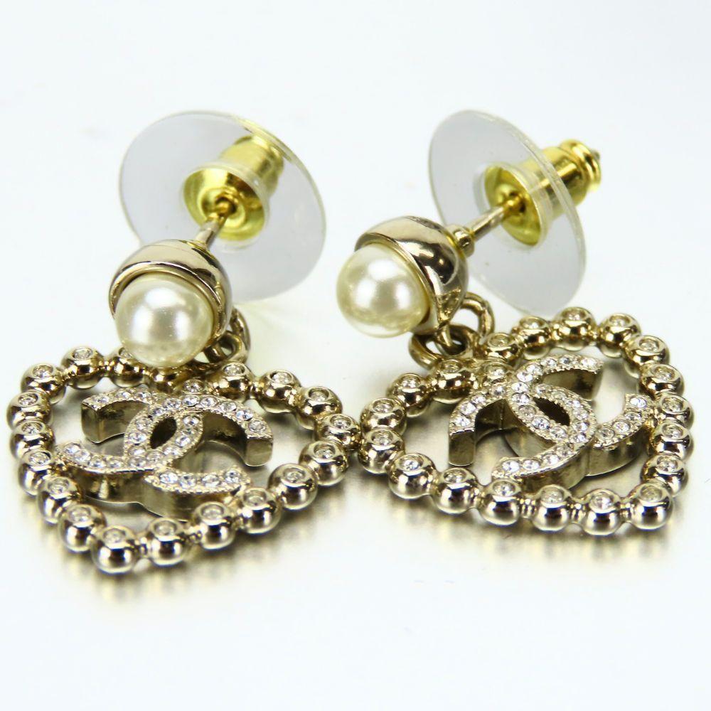 Used CHANEL Pierce COCO Mark metal 6.4g Silver heart
