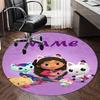 Custom Name Gabby's Dollhouse Printed Round Rug Carpet Chair Rug Area Rug Entryway Doormats,for Office Chair Living Room Bedroom Kitchen Room.
