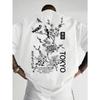 Men'S Casual Summer T-Shirt with Japanese-Inspired Bird & Floral Print, Soft & Comfortable Fabric, Loose Fit, Relaxed Fit | Soft Fabric Shirt