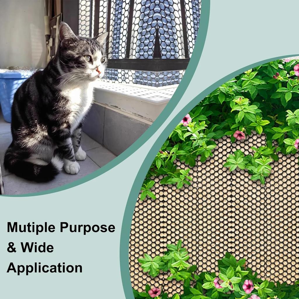Durable Cat Balcony Safety Net, Plastic Mesh Guardrail for Pet Protection, Prevents Falls & Ensures Safe Resting Spaces for Cat