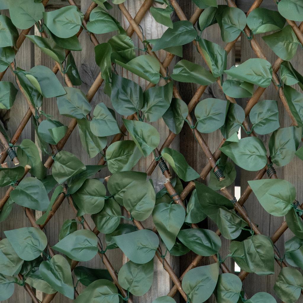 Artificial Stretch Ivy Hedges, Set of 4, Wall Privacy Screen, 200 x 100 cm, Green