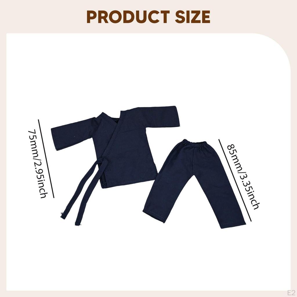 1/12 Taoist Suit Miniature Clothing Photo Props Chinese Realistic Doll Costume Accessories Men Dress