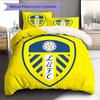 Leeds United Abzeichen Muster Bettwäsche Heimdekoration Geburtstagsgeschenk (1 Bettbezug + 2 Kissenbezüge, ohne Füllung)