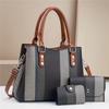 New Design Female Contrast Color Canvas Bag Style Women's Handbag Women's Atmosphere All-in-one Large Size Capacity Crossbody Bag