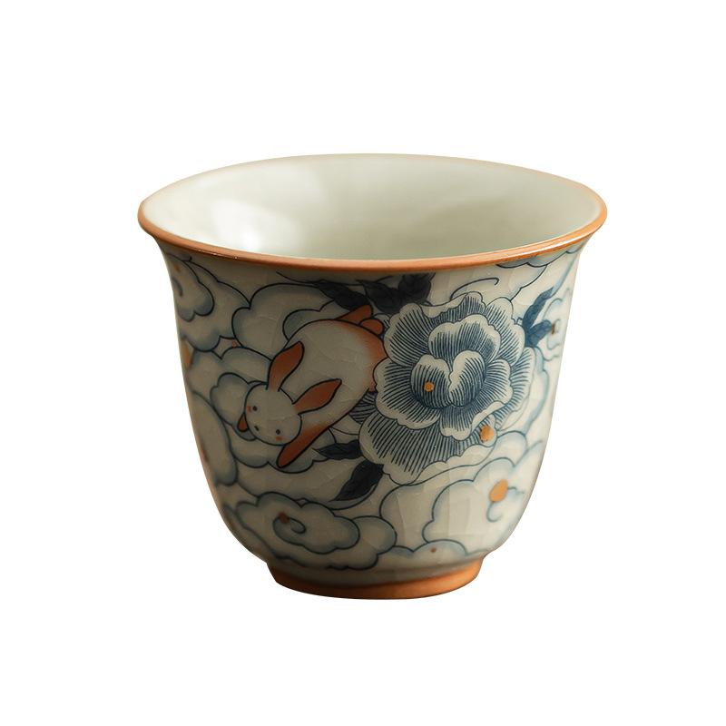 Ruyao Xiangyun Ruitu Teacup Master Cup Tasting Cup Household Tea Set Ceramic Teacup Drinking Small Cup