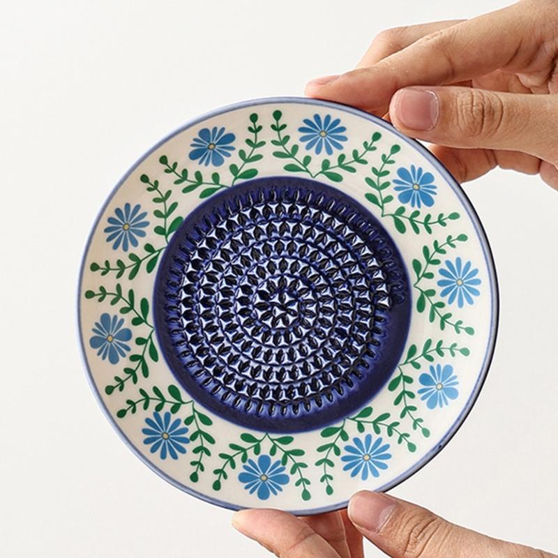 Efficient Ceramic Garlic And Fruit Grater With Embossing Design Gingers Grinder Plate For Home Cooking And Camping Trip