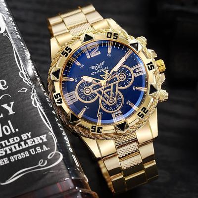 Light Luxury Business Mixed Bar Scale Fake Three Eye Dial Refined Steel Strip Quartz Watch.