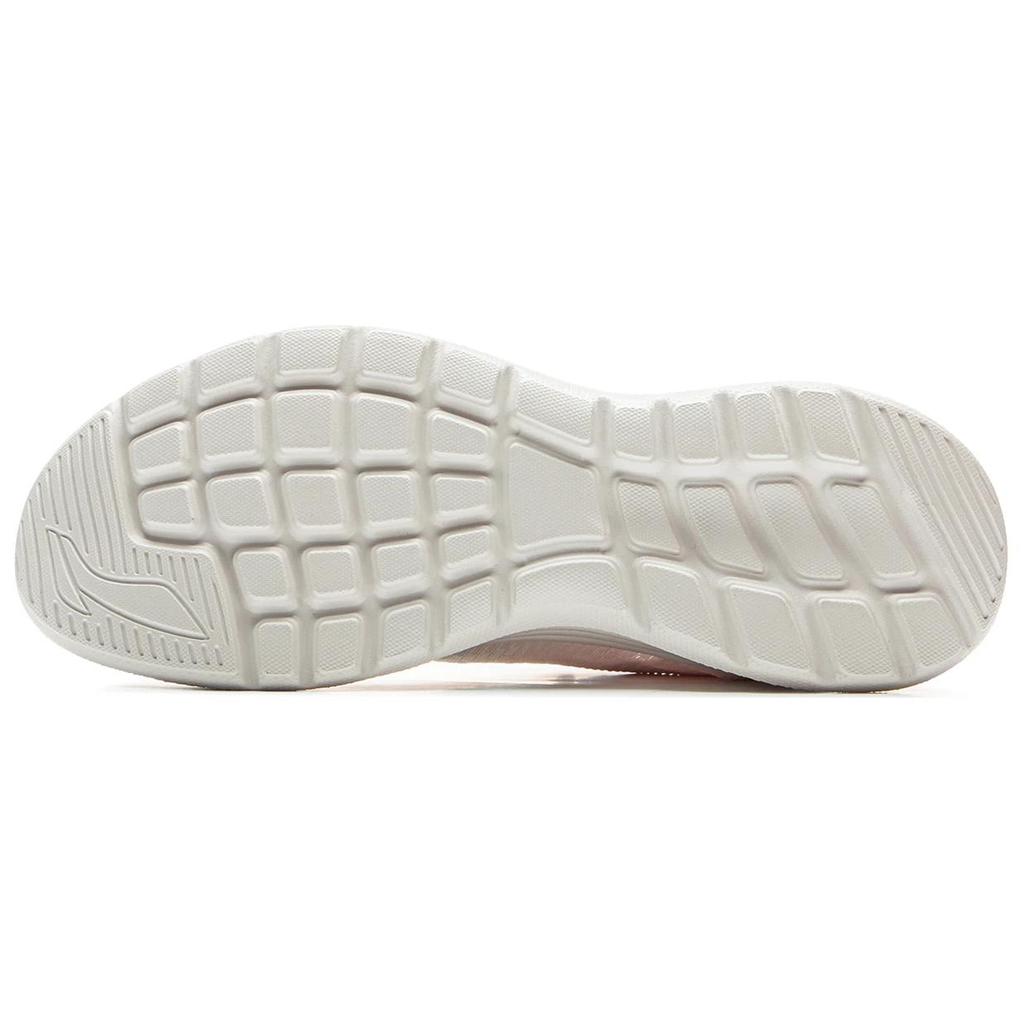 New LiNing Feather Cushioning, Slip Resistant, Abrasion Resistant, Lightweight Low Top Running Shoes Women's White Pink ARSV034-1