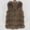 Women's 2023 Winter Fashion Real Fox Fur Slim Vest Jacket