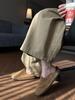 Women's Spring Khaki Wide-Leg Pants with High-End Japanese & Korean Style - Loose, Draped, and Casual