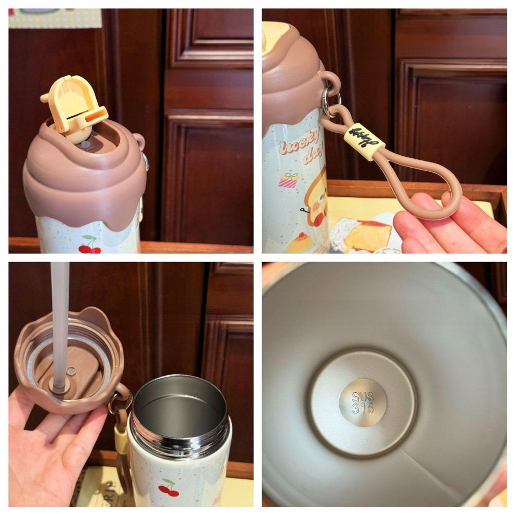 Cute Ice Cream Tumbler Kawaii Stainless Steel Thermos Bottle For Hot Cold Water Coffee Tea Portable Thermal Cup Woman Girl Gift