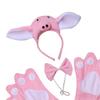 4 Pieces Animals Costume Set Animal Headband Gloves Bowtie and Tail for Stage Performance
