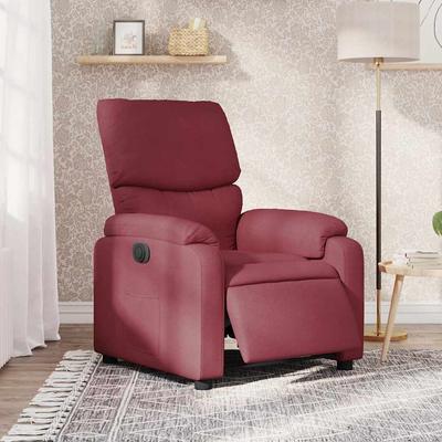 Vidaxl Electric Recliner, Wine Red, Fabric Upholstered
