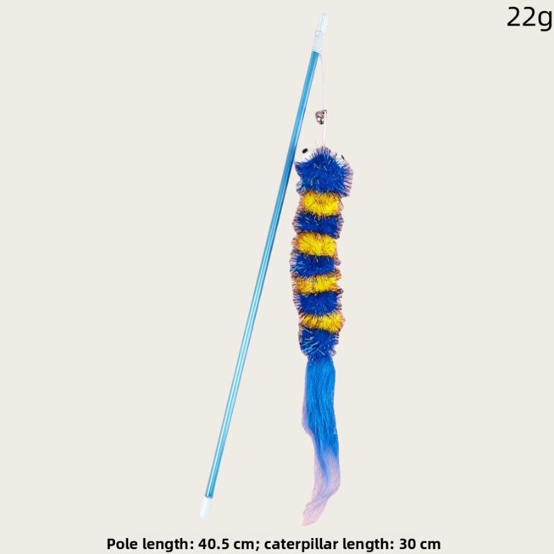 

Імітована плюшева гусениця, іграшка для кота, інтерактивна саморозвага, весела, інструмент для дражніння кота, товари для домашніх тварин, еластична мотузка, паличка-дражнилка для кота синій