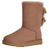 UGG Cow Split Leather Thermal Short Snow Boots Women's Light Acorn Brown 1153475-RYK
