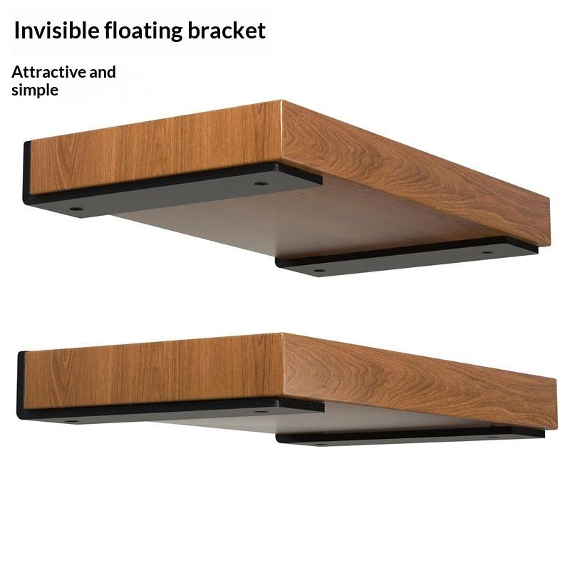 1 Set 4Mm Thicked Invisible L-Shaped Brackets Heavy Duty Cast Iron Floating Shelf Brackets For Kitchen Shelves Support