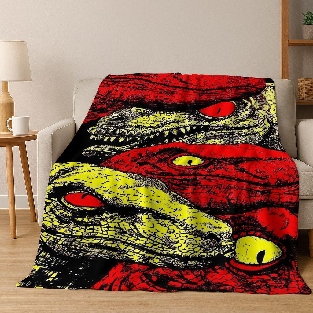 Classic Jurassic Park Dinosaur Movie Tyrannosaurus Rex Flannel Blanket,Cozy Soft Throw Blanket for Home Bedroom Bed Sofa Cover