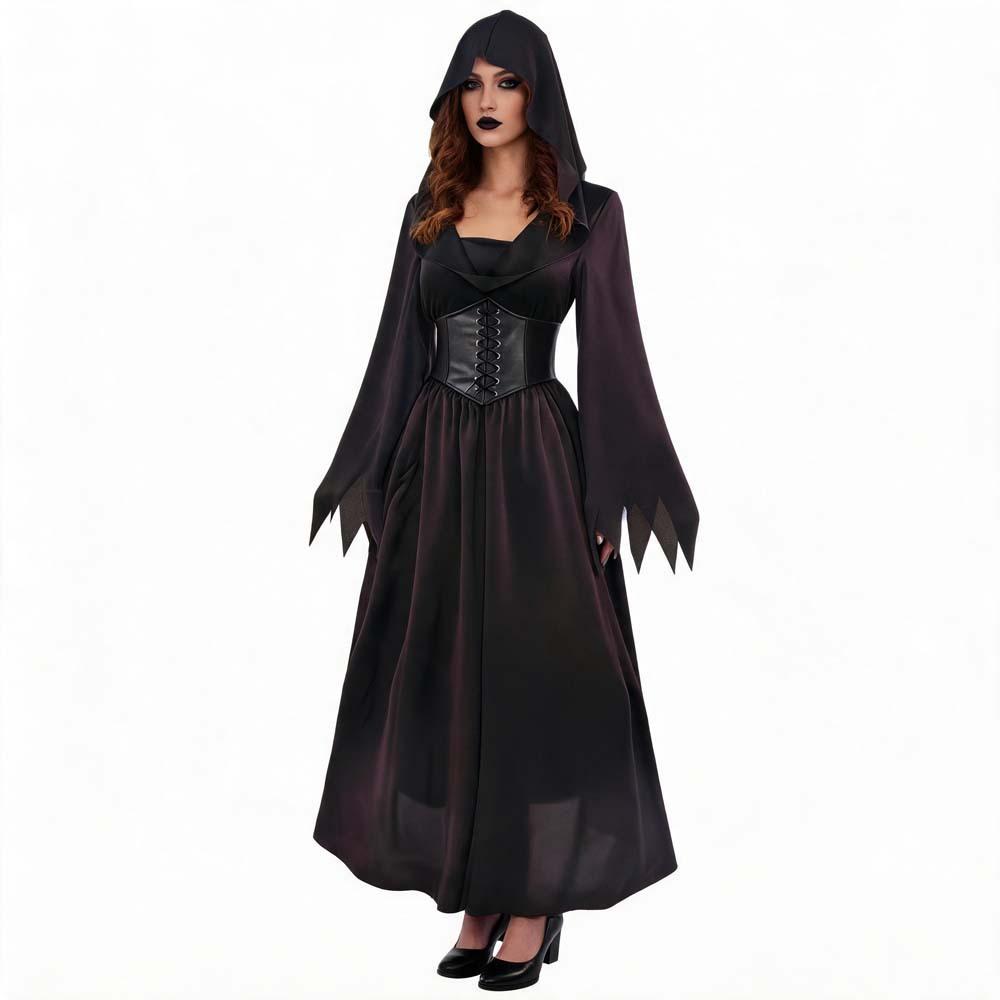 Medieval Vampire Queen Cosplay Costume Dress for Women Halloween Gothic Princess Gown Renaissance Dark Vintage Long Dress