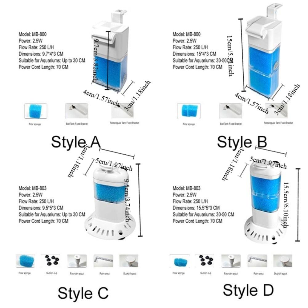 Standing Fish Tank Submersible Filter Extendable Aquarium Water Purifier  Odd-Shaped Aquarium