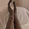 Women's Letter Print Sheer Tights for Daily Wear
